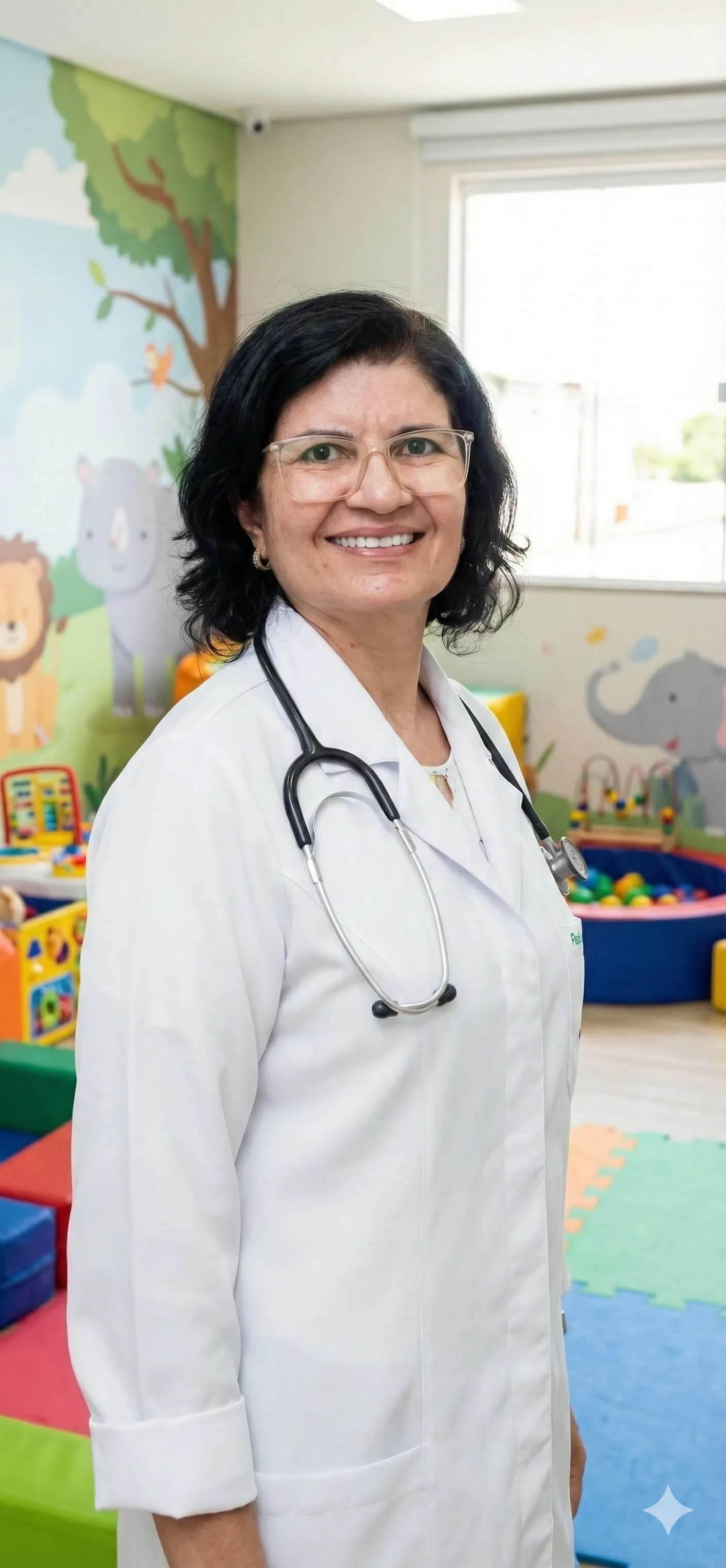 Dra. Erlane at her clinic - welcoming environment for pediatric care